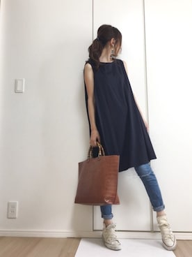 「coca（coca）（コカ）のアイテム（アクセサリー）」を使った、すずこさん（レディース・158cm）の夏コーディネート