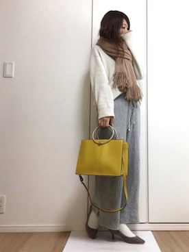 「titivate（ティティベイト）の6cmヒールポインテッドトゥパンプス（パンプス）」を使った、すずこさん（レディース・158cm）の冬コーディネート