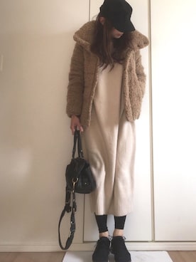 「theory（セオリー）のアイテム（バッグ）」を使った、すずこさん（レディース・158cm）の冬コーディネート