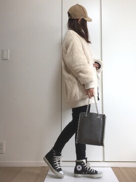「coca（coca）（コカ）のアイテム（ブルゾン）」を使った、すずこさん（レディース・158cm）の秋コーディネート