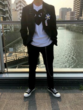 「COMME CA ISM（コムサイズム）のアイテム（セットアップ）」を使った、hyogaさん（メンズ・173cm）の春コーディネート
