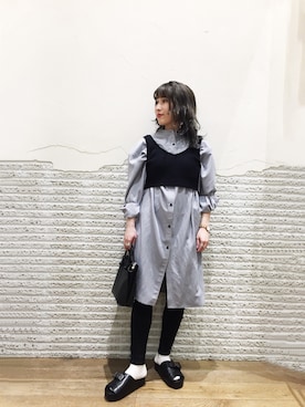 「JEANASIS（ジーナシス）のアイテム（その他トップス）」を使った、kuniさん（レディース・153cm）の春コーディネート