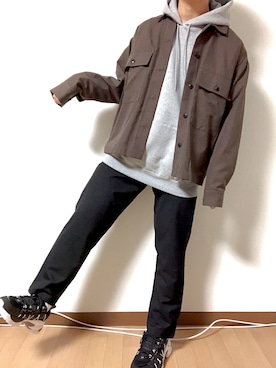 「REPIDO（リピード）のアイテム（パンツ）」を使った、まふゅーさん（メンズ・170cm）の春コーディネート