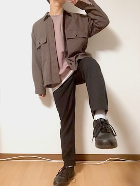 「REPIDO（リピード）のアイテム（パンツ）」を使った、まふゅーさん（メンズ・170cm）の春コーディネート