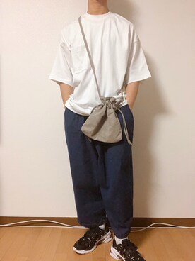 「RAGEBLUE（レイジブルー）のアイテム（ハンドバッグ）」を使った、まふゅーさん（メンズ・170cm）の春コーディネート