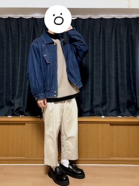 「CASPER JOHN（キャスパージョン）のアイテム（デニムジャケット）」を使った、まふゅーさん（メンズ・170cm）の秋コーディネート