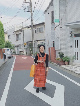 「原宿」｜「アイテム（オールインワン・サロペット）」を使った、hanaさん（レディース・150cm）の秋コーディネート