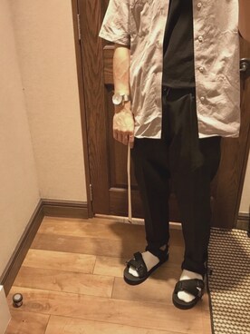 「RED KAP（レッドキャップ）のアイテム（スラックス）」を使った、upさん（メンズ・168cm）の夏コーディネート