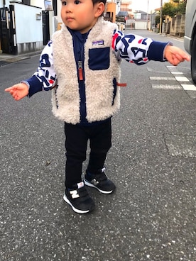 「レトロX」｜「アイテム（パンツ）」を使った、HRKma3さん（キッズ・80cm）の秋コーディネート