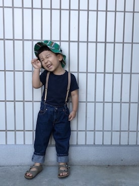 「OSHKOSH（オシュコシュ）のアイテム（帽子）」を使った、🇦さん（キッズ・100cm）の夏コーディネート
