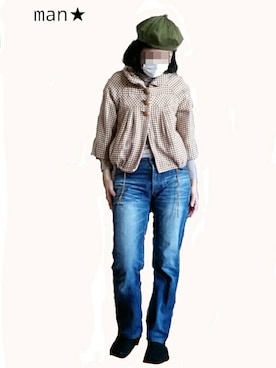 「OLIVE des OLIVE（オリーブデオリーブ）のアイテム（ポンチョ）」を使った、p-manさん（レディース・168cm）の冬コーディネート