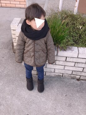 「スヌード」｜「アイテム（その他アウター）」を使った、ponさん（キッズ・90cm）の秋コーディネート
