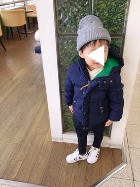 「POLO RALPH LAUREN CHILDRENSWEAR（ポロ ラルフ ローレン チルドレンズウェア）のアイテム（ダウンジャケット/コート）」を使った、ponさん（キッズ・90cm）の冬コーディネート