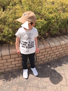 「fith社」｜「アイテム（キャップ）」を使った、ponさん（キッズ・90cm）の春コーディネート