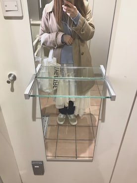 「アイテム（トレンチコート）」を使った、miho☺︎さん（レディース・158cm・20代）の春コーディネート