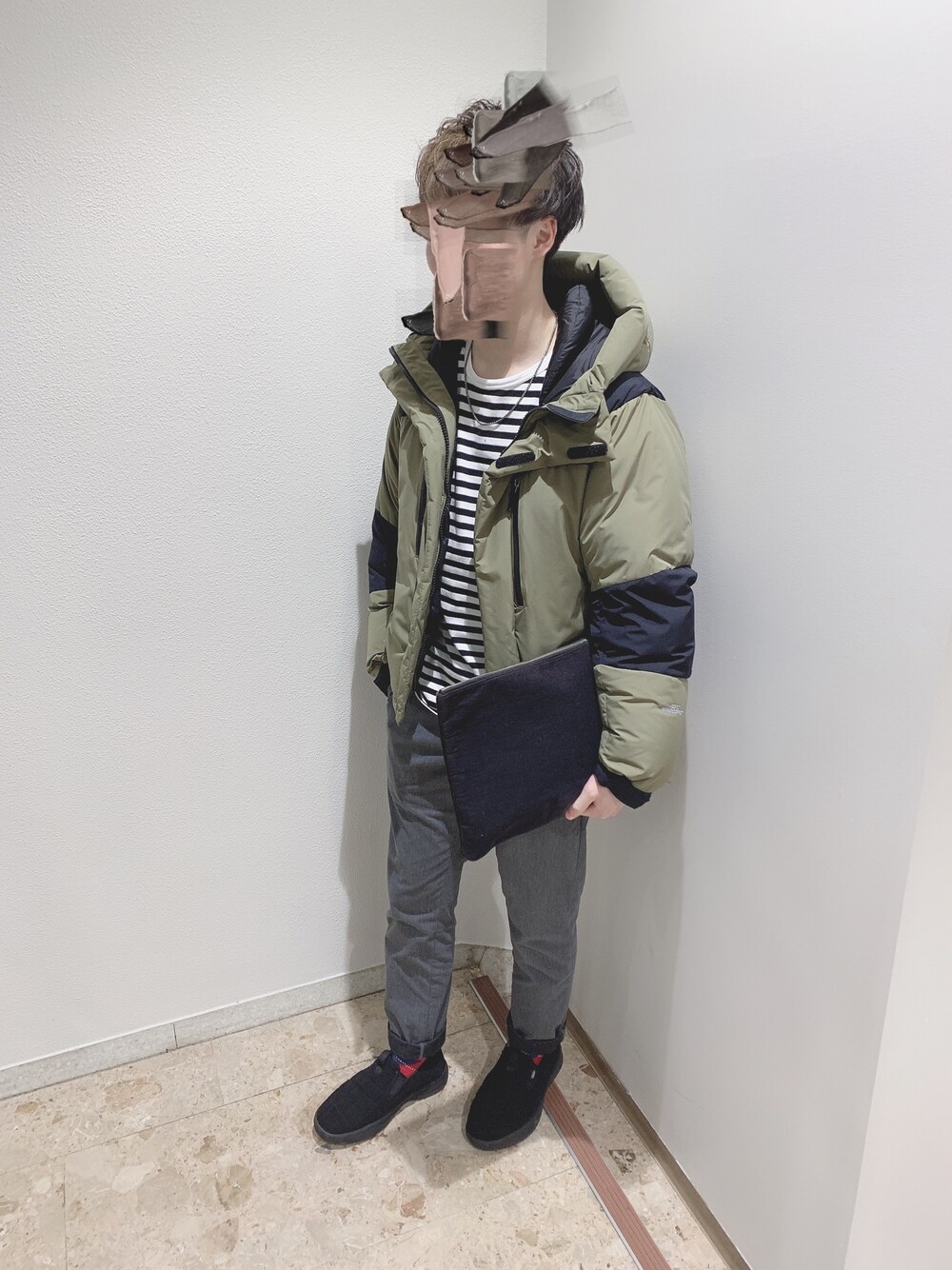 「休日スタイル、シンプル、冬、スニーカーコーデ、ストリートMIX、ootd、冬コーデ、ビックシルエット、ストリート、アメカジ」｜「THE NORTH FACEのTHE NORTH FACE Baltro Light Jacket（ダウンジャケット/コート、グリーン系）」を使った、 # m a n aさん（メンズ・178cm）の冬コーディネートの1枚目の写真