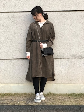 「koe（コエ）のアイテム（リング）」を使った、kasumiさん（レディース・155cm）の冬コーディネート