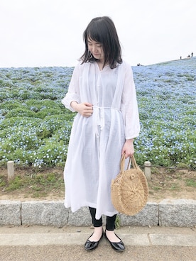 「2wayワンピース」｜「アイテム（アクセサリー）」を使った、kasumiさん（レディース・155cm）の春コーディネート