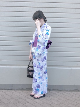 「花火」｜「アイテム（浴衣）」を使った、kasumiさん（レディース・155cm）の夏コーディネート