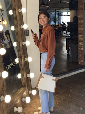 「フリルトップス」｜66ガールズさん（レディース・158cm）の秋コーディネート