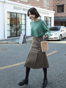 「韓国ファッション」｜66ガールズさん（レディース・158cm）の秋コーディネート