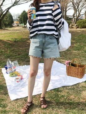 「66girls（ユクユクガールズ）のアイテム」を使った、66ガールズさん（レディース・160cm）の春コーディネート