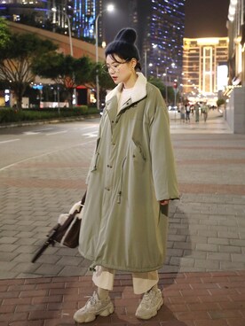 「アイテム（ミリタリージャケット）」を使った、66ガールズさん（レディース・167cm）の秋コーディネート