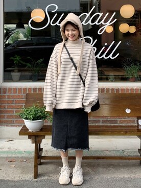 「66girls（ユクユクガールズ）のアイテム」を使った、66ガールズさん（レディース・167cm）の秋コーディネート