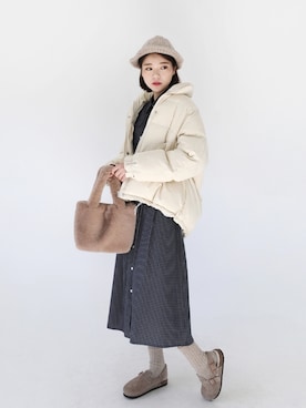 「アイテム（その他アウター）」を使った、66ガールズさん（レディース・167cm・20代）の冬コーディネート