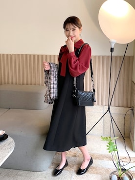 「韓国ファッション」｜66ガールズさん（レディース・167cm）の冬コーディネート