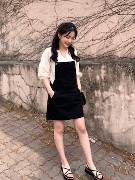 「韓国ファッション」｜66ガールズさん（レディース・162cm）の春コーディネート