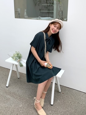 「韓国ファッション」｜66ガールズさん（レディース・162cm）の夏コーディネート