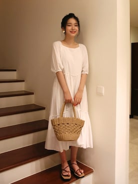 「アイテム（ワンピース/ドレス）」を使った、66ガールズさん（レディース・162cm・10代）の夏コーディネート