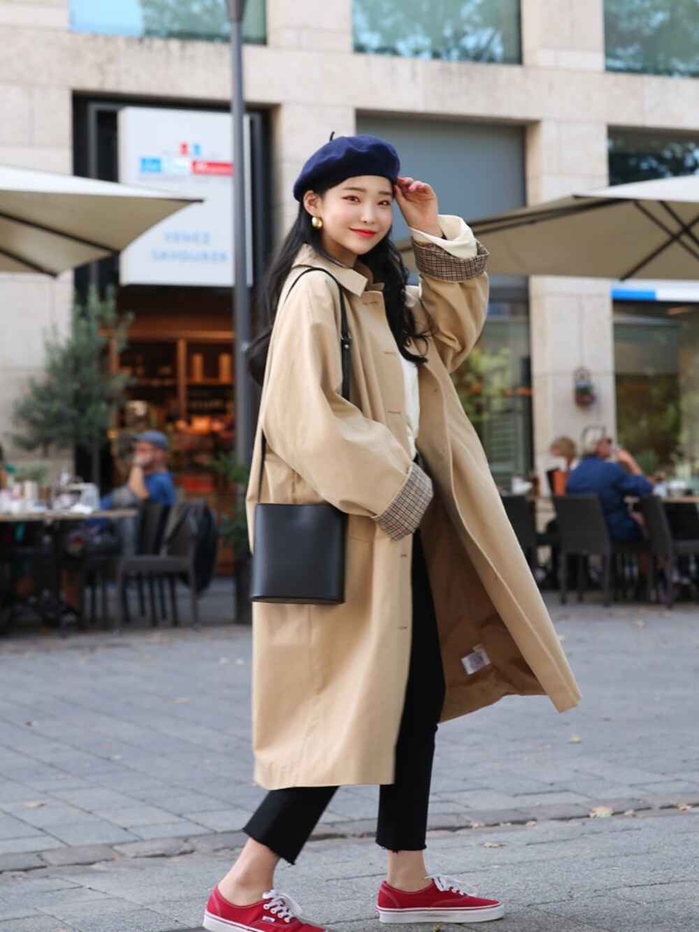 トレンチ 66 スコットクラブ【66】Aga BLACK ノースリーブ トレンチ