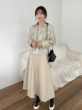 「簡単コーデ」｜「アイテム（その他アウター）」を使った、66ガールズさん（レディース・172cm）の冬コーディネート