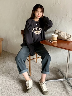 スウェットを使った 簡単コーデ のレディース人気ファッションコーディネート Wear