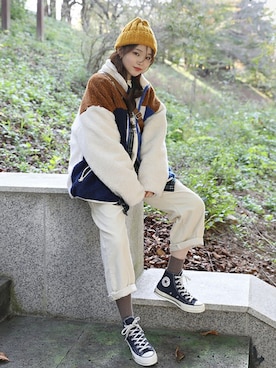 「アイテム（その他アウター）」を使った、66ガールズさん（レディース・162cm）の秋コーディネート