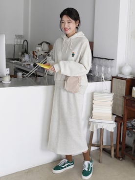 「アイテム（セットアップ）」を使った、66ガールズさん（レディース・167cm）の冬コーディネート