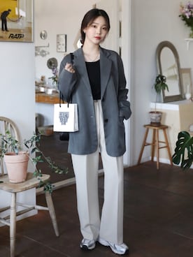 「日常」｜「アイテム（ジャケット/アウター）」を使った、66ガールズさん（レディース・162cm）の冬コーディネート
