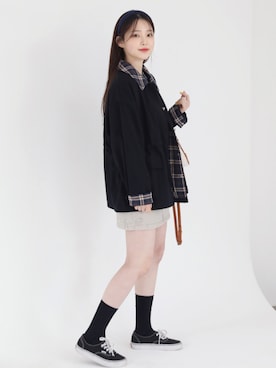 「アイテム（ミリタリージャケット）」を使った、66ガールズさん（レディース・162cm）の冬コーディネート