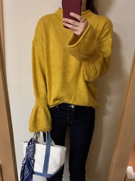 「マスタードイエロー」｜☺︎ m i n a ☺︎さん（レディース・158cm）の秋コーディネート