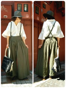 「タッセル」｜「アイテム（サロペット/オーバーオール）」を使った、Kaoriさん（レディース・166cm）の春コーディネート