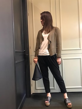 「Magnu（マヌー）のMagnu/マヌー/Tee Pee pouch（ハンドバッグ）」を使った、t☺︎rachanさん（レディース・158cm）の夏コーディネート