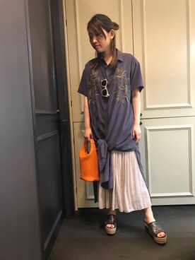 「VERYNERD（ベリーナード）のアイテム」を使った、t☺︎rachanさん（レディース・158cm）の夏コーディネート