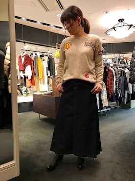 「手刺繍」｜t☺︎rachanさん（レディース・158cm）の冬コーディネート