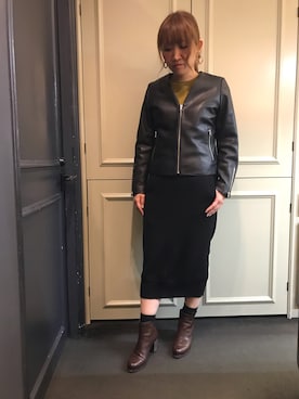 「アイテム（ブルゾン）」を使った、t☺︎rachanさん（レディース・158cm・30代）の冬コーディネート