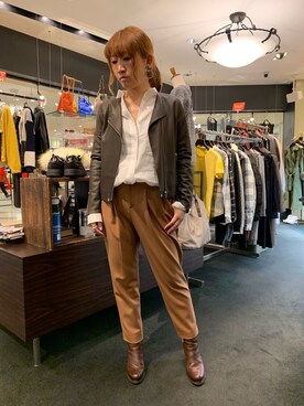 「アイテム（ブルゾン）」を使った、t☺︎rachanさん（レディース・158cm・30代）の冬コーディネート