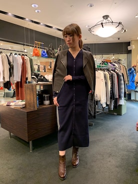 「アイテム（ブルゾン）」を使った、t☺︎rachanさん（レディース・158cm・30代）の冬コーディネート
