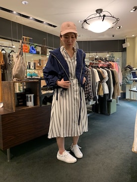 「アイテム（ブルゾン）」を使った、t☺︎rachanさん（レディース・158cm・30代）の春コーディネート
