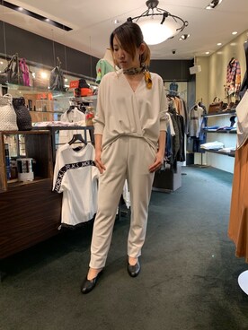 「Rawtus（ロータス）のアイテム（パンツ）」を使った、t☺︎rachanさん（レディース・158cm）の夏コーディネート